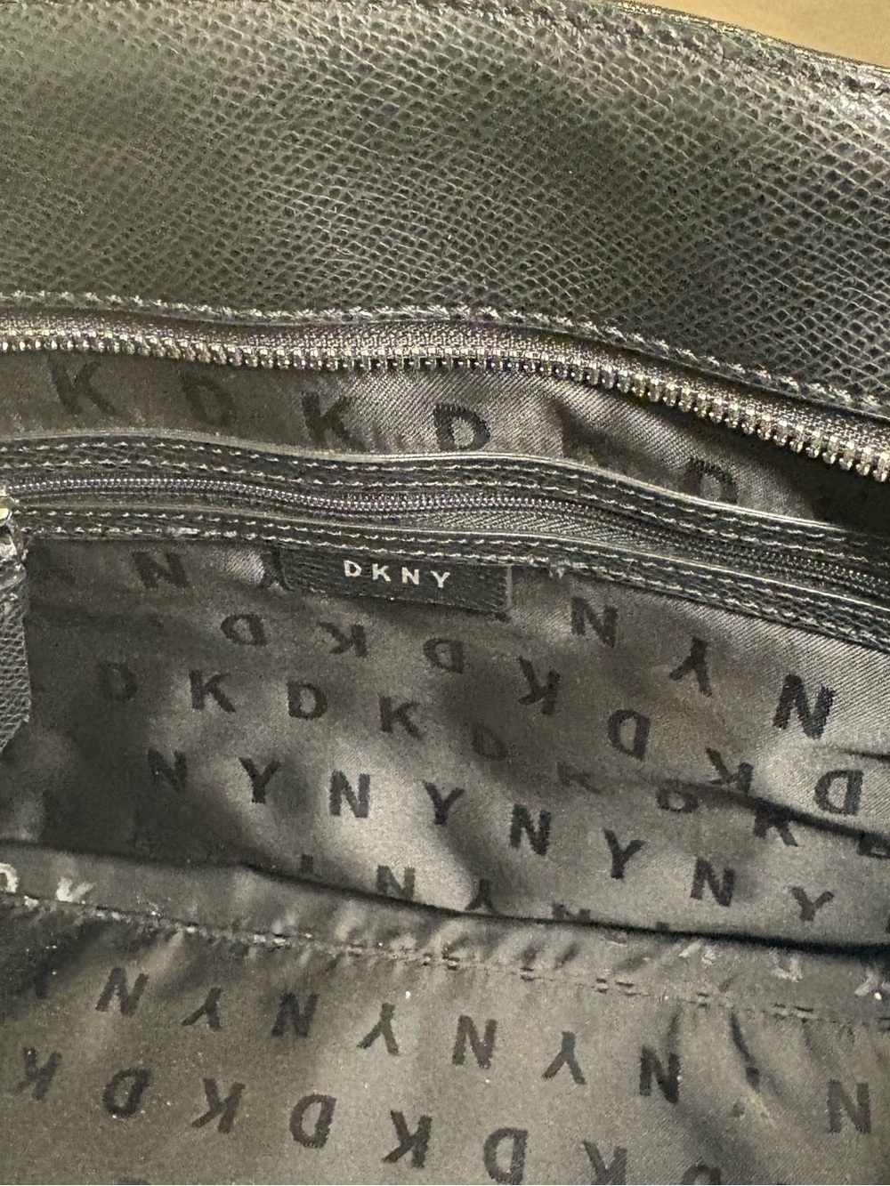 DKNY Black Pebbled Leather Satchel with Top Handles - Picture 5 of 6